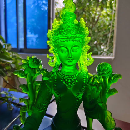 瑠璃緑度母仏像