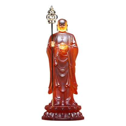 古法脱蜡琉璃製地蔵王菩薩像