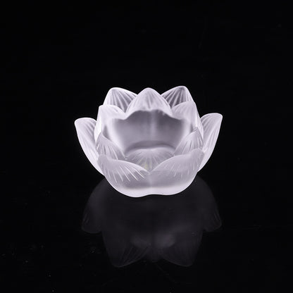 七彩琉璃の蓮花形油灯台  長明灯ろうそく台