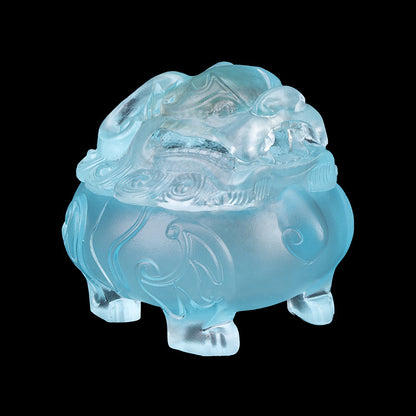 古法脱蜡琉璃の狻猊神獣置物