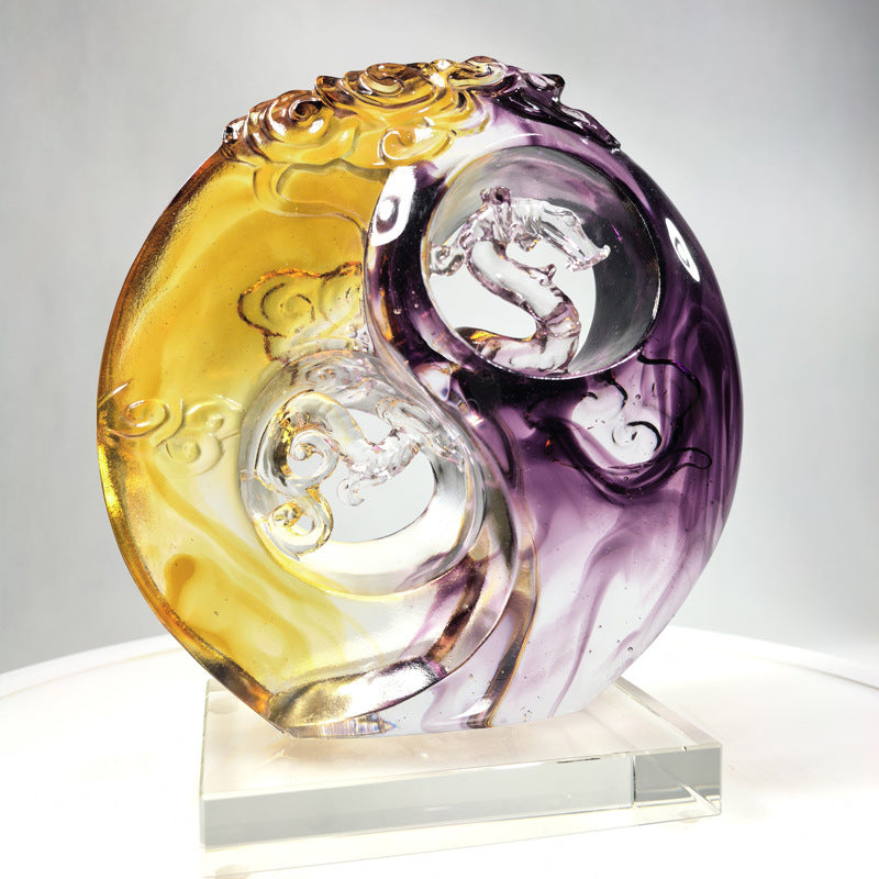 瑠璃の置物 開業ギフト 風水の置物 招財鎮宅  結婚祝い用品