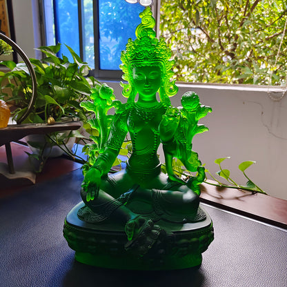 瑠璃緑度母仏像