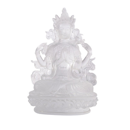 古法脱蜡琉璃四臂観音菩薩仏像