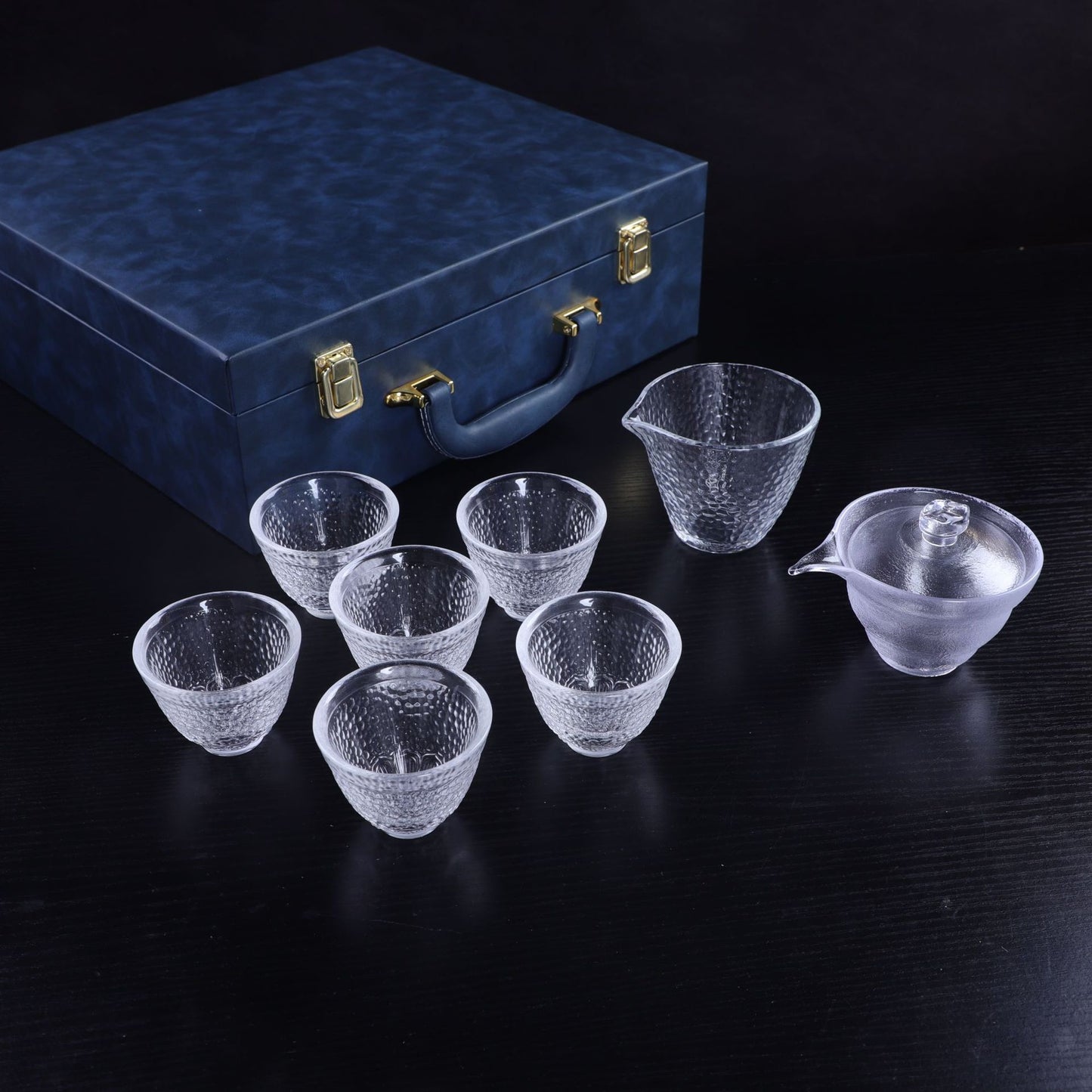 瑠璃槌目茶杯セット