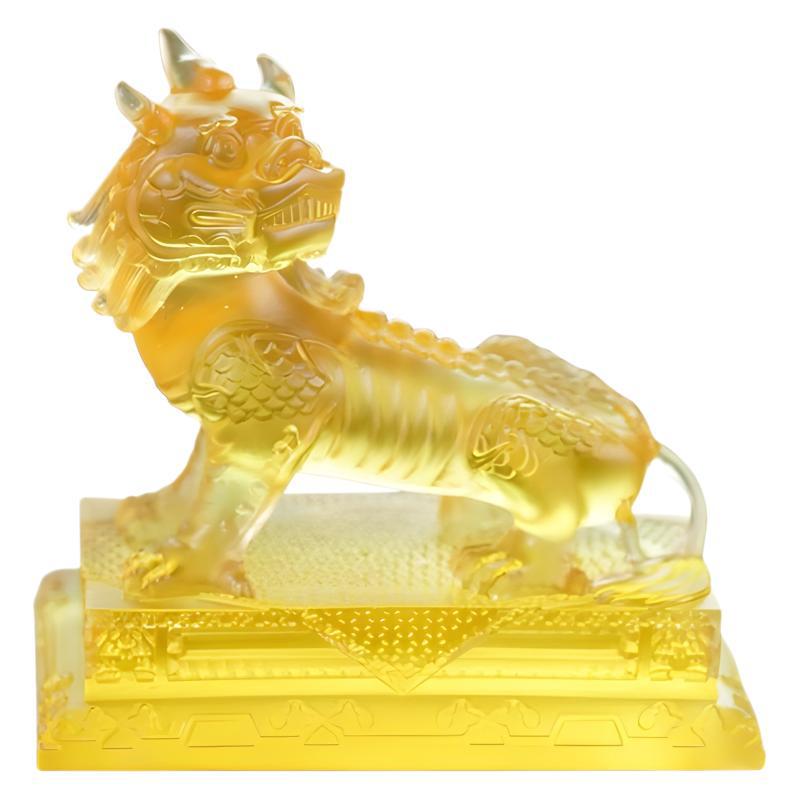 琉璃谛听の置物・九華山地蔵王の乗り獣・縁起物・インインテリア飾り・オフィス開業祝いギフト・工芸品
