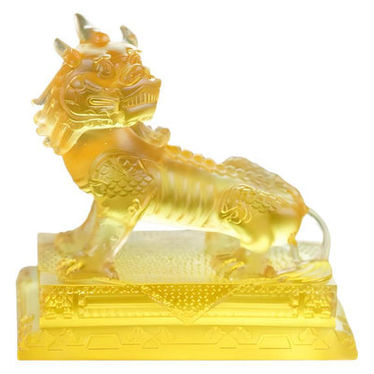 琉璃谛听の置物・九華山地蔵王の乗り獣・縁起物・インインテリア飾り・オフィス開業祝いギフト・工芸品