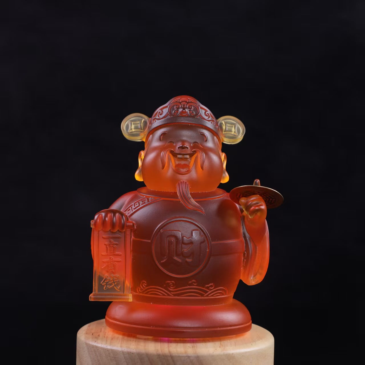 瑠璃財神置物 招財 ミニ小財神