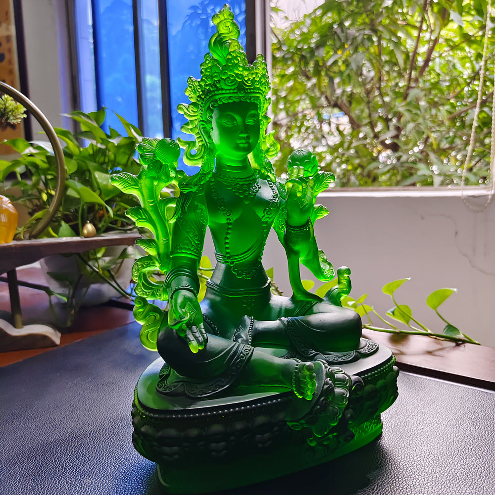 瑠璃緑度母仏像