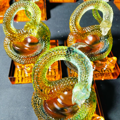 瑠璃の置物  生肖の龍の印装飾品