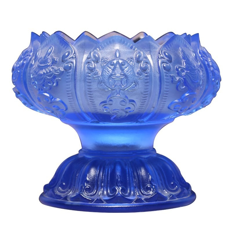 瑠璃立体蓮花供水杯