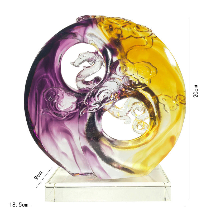 瑠璃の置物 開業ギフト 風水の置物 招財鎮宅  結婚祝い用品