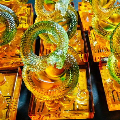 瑠璃の置物  生肖の龍の印装飾品