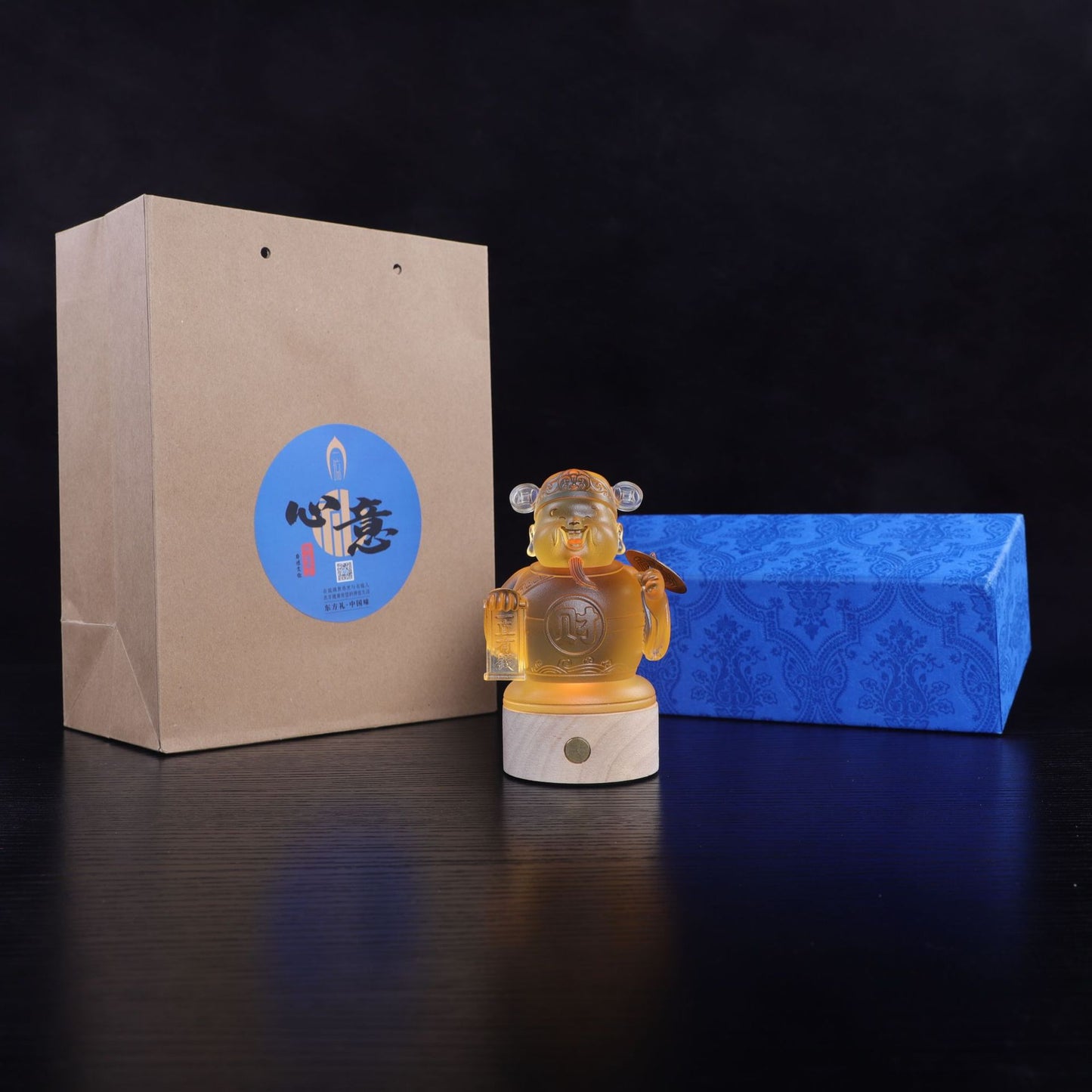 瑠璃財神置物 招財 ミニ小財神