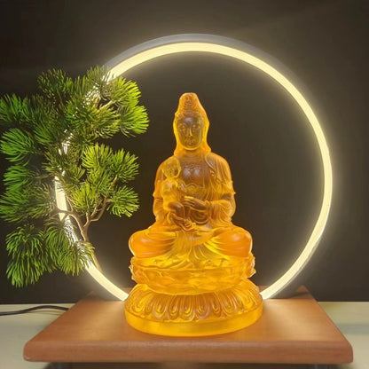 琉璃の送子観音像