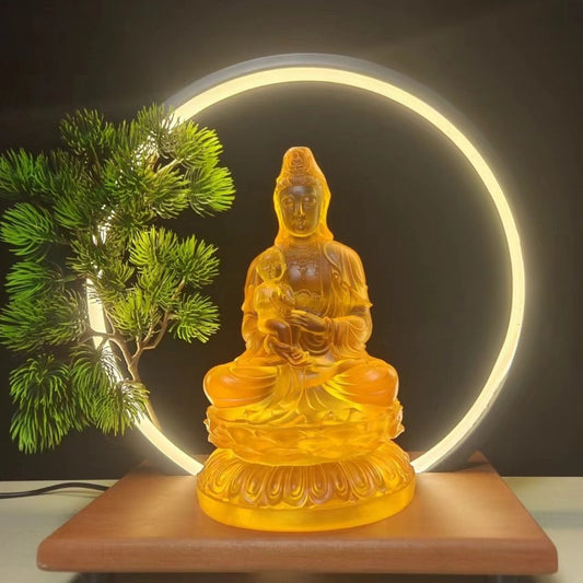 琉璃の送子観音像