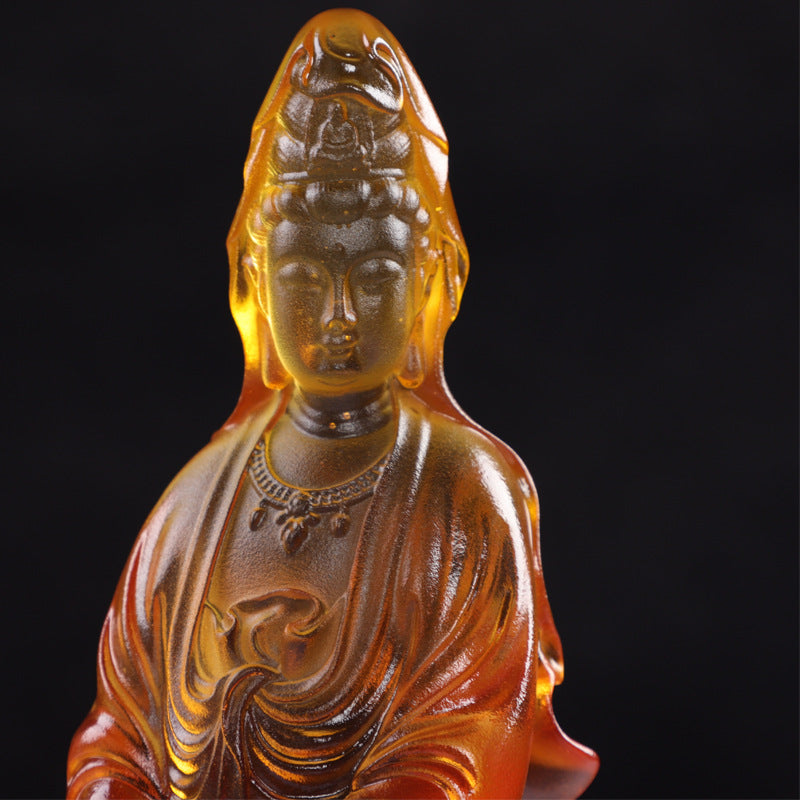 古法脱蠟琉璃仏像   念珠観音菩薩