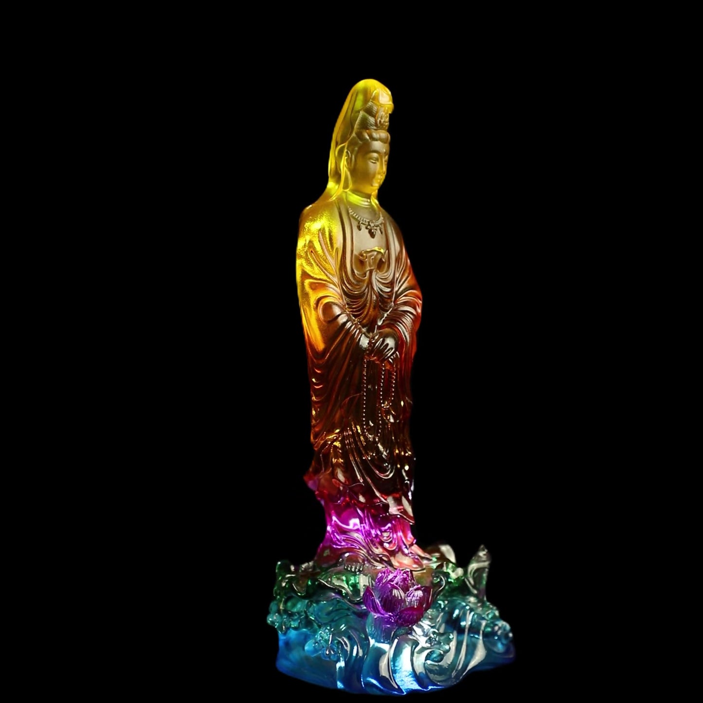 古法脱蠟琉璃仏像   念珠観音菩薩