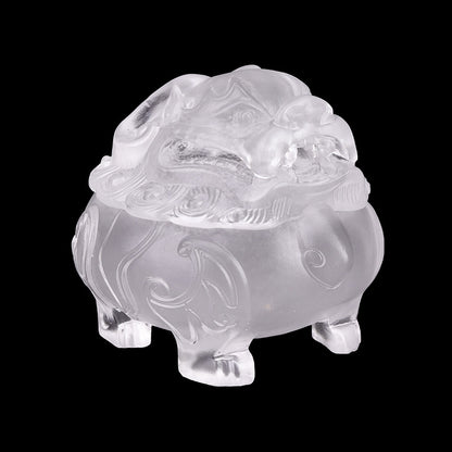 古法脱蜡琉璃の狻猊神獣置物