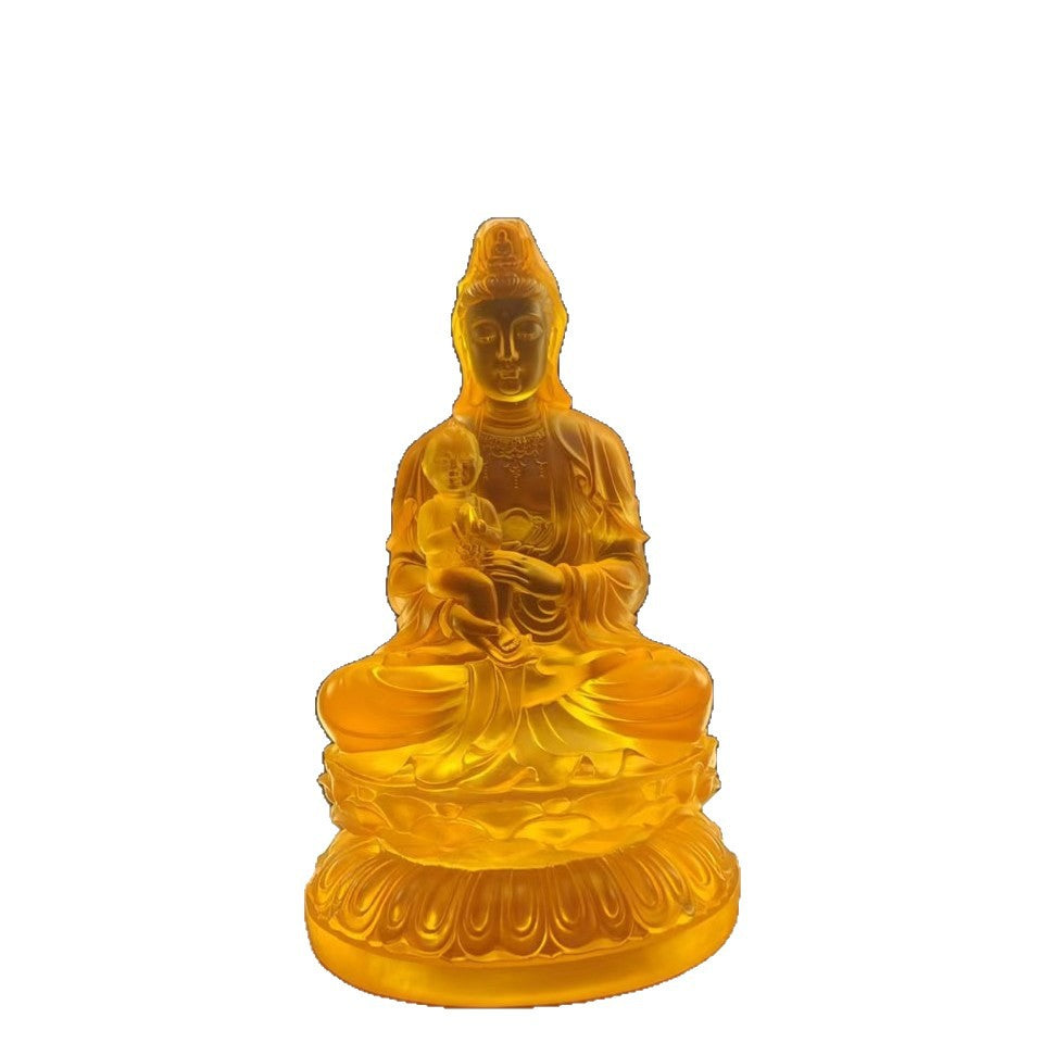 琉璃の送子観音像