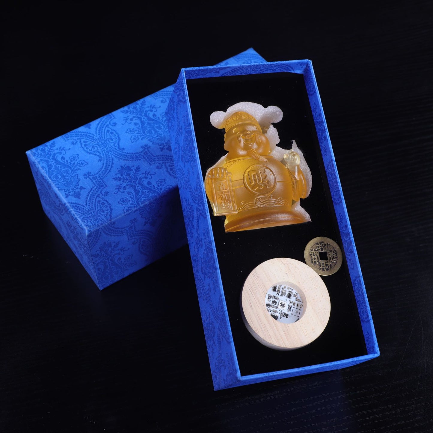 瑠璃財神置物 招財 ミニ小財神