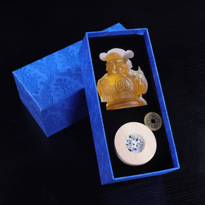 瑠璃財神置物 招財 ミニ小財神