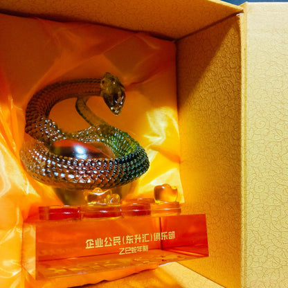 瑠璃の置物  生肖の龍の印装飾品