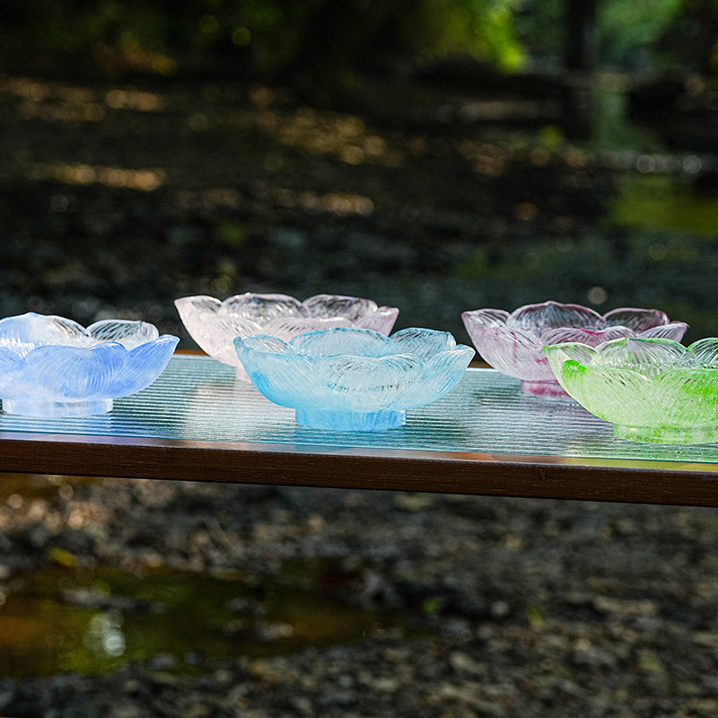 古法琉璃  粉焼き蓮花 蓮実ろうそく台