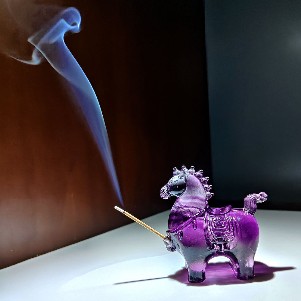 古法琉璃の小唐馬香炉