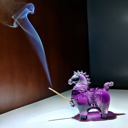 古法琉璃の小唐馬香炉