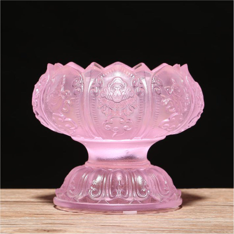 瑠璃立体蓮花供水杯