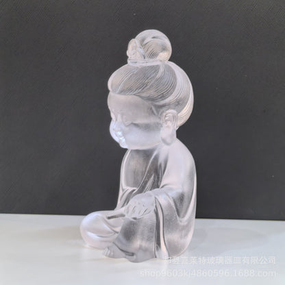 古法琉璃禅意観音菩薩置物