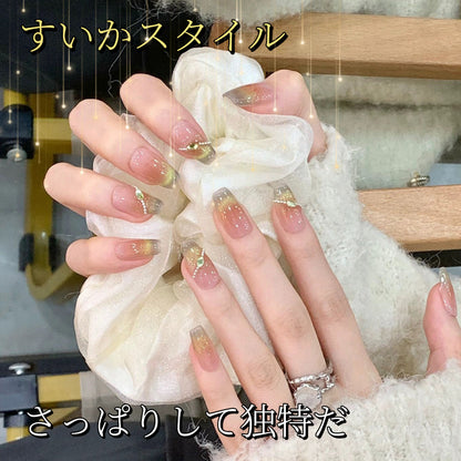 純手作りキャッツアイにぼかし高級感甘く軽やかなネイル