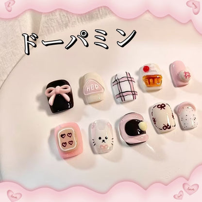 ドーパミン可愛い風立体ピンチゴム短い台形のデイリーウエア