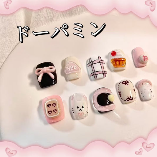 ドーパミン可愛い風立体ピンチゴム短い台形のデイリーウエア