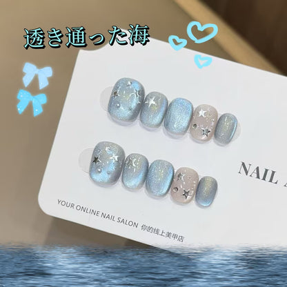 透き通った海の気質猫の目の爆閃高級な神秘感顕白夏サイダーのようにさわやかな短い方円を身に着け