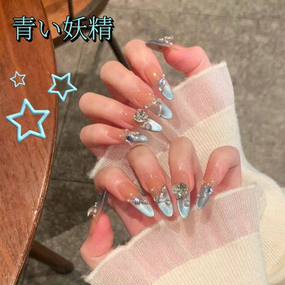 青精霊愛心砕鈷猫眼爆閃さわやかフランス長楕円着用甲