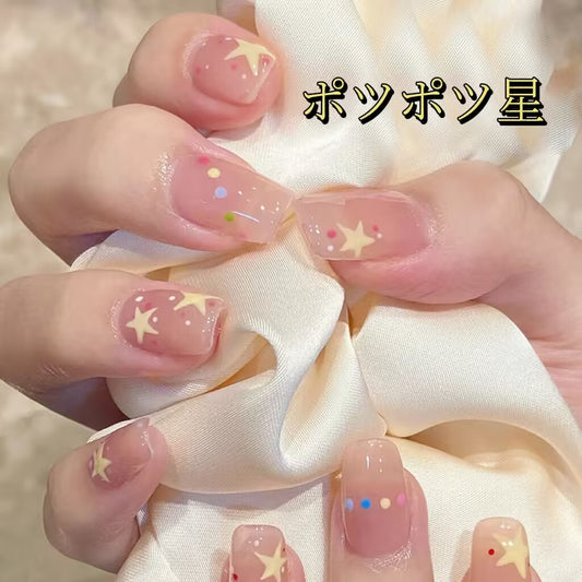 甘い波の点の星を透かしてやさしいins風遊び心遊び心のある短い方円を着け