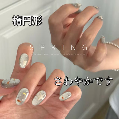 星河猫眼浅海之滴手画小魚水滴ユニークユニーク高級着用甲