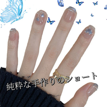 純手制フレンチキャッツアイ愛の高級感クリア砕いたダイヤ装飾アーマーを着用し