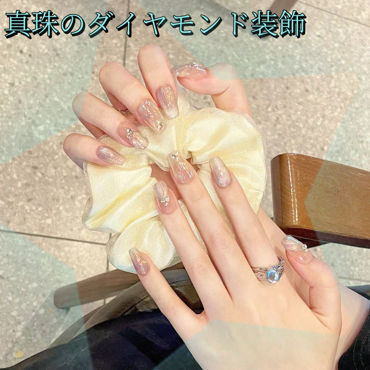 【人魚微夢】蔷薇真珠飾夢幻可愛純欲神秘高級感着用甲