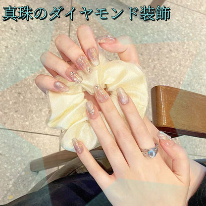 【人魚微夢】蔷薇真珠飾夢幻可愛純欲神秘高級感着用甲