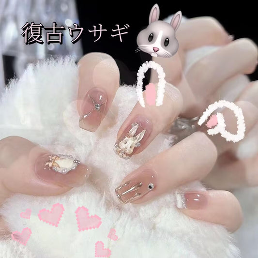 復古のウサギ金の砕いた真珠を手で作る純粋な欲甘い甲を着用し