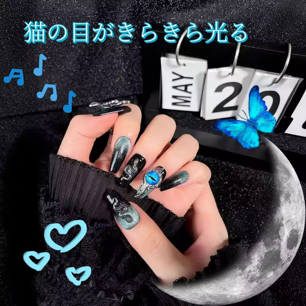 暗黒系深海の瞳蝶ネクタイ蛇銀の飾りミント猫の目を身に着け