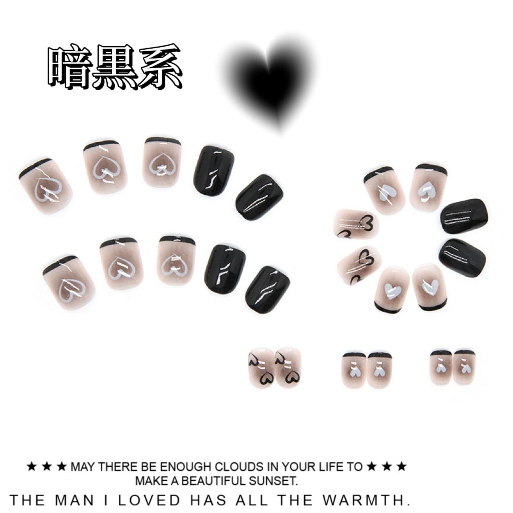 神秘的な愛心の短薄款は手で簡単に描いて甘くてクールな甲を着け