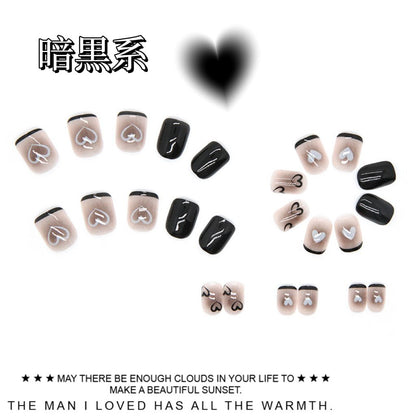 神秘的な愛心の短薄款は手で簡単に描いて甘くてクールな甲を着け