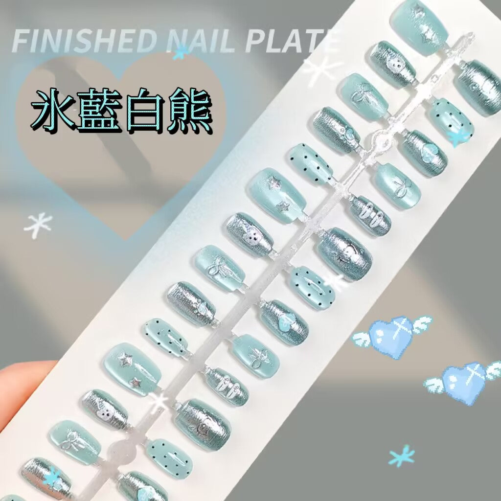 短い金の氷の青色の銀色の金のかわいい小熊の猫の蝶ネクタイの猫の目を手で作ります小清新な身に着けて甲