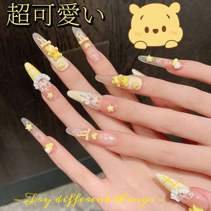 バター小熊の城のかわいいスカートの裾の星のリボン飾り手作りの甲をつけ