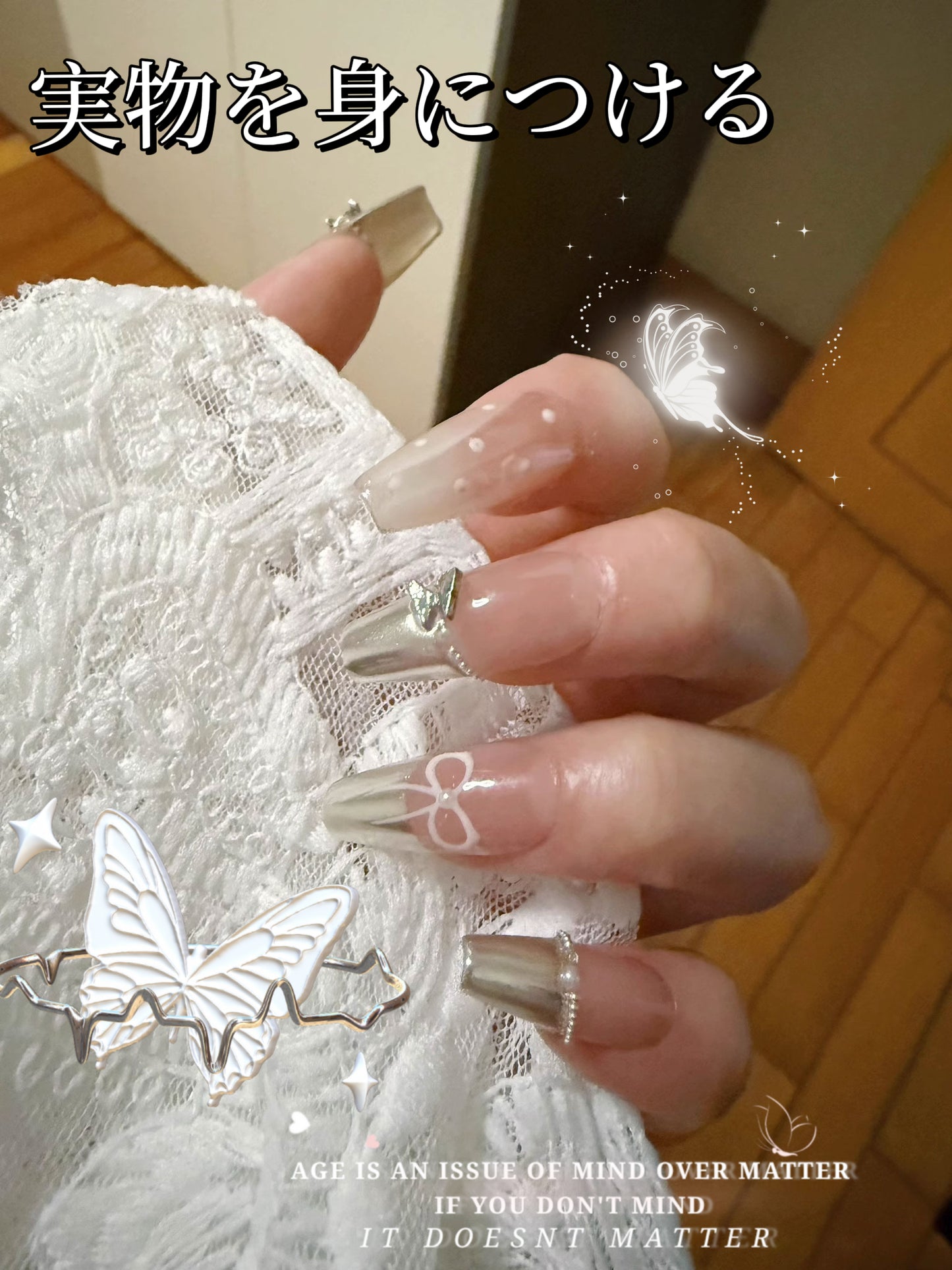 蝶のリボンのドットが手で描きます甘くて軽やかなフレンチドレス