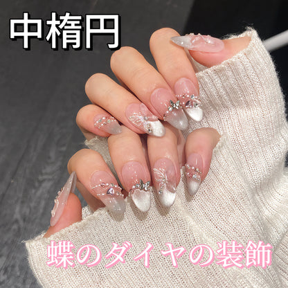 薔薇の星を手で描きますダイヤモンド装飾猫目爆閃着用甲