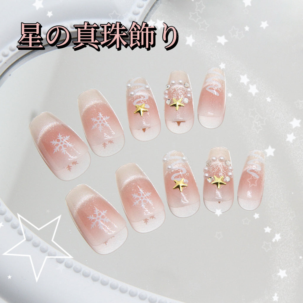 クリスマス・コレクション氷に雪を通し  星飾りの手描き雪  猫の目純粋に欲しますかわいくて甘い甲を身に着け